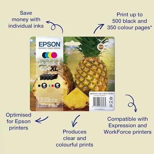 Epson 604XL Γνήσιο Πακέτο 4 Μελανιών Εκτυπωτή InkJet Κίτρινο / Κυανό / Ματζέντα / Μαύρο (C13T10H64010)