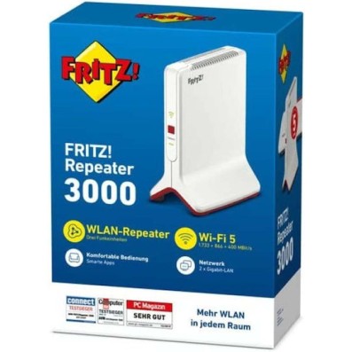 AVM Fritz!Repeater 3000 AX Mesh WiFi Extender Tri Band (2.4 & 5 & 5GHz) 3000Mbps με 2 Θύρες Gigabit Ethernet