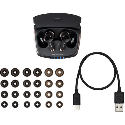 Audio Technica ATH-TWX9 In-ear Bluetooth Handsfree Ακουστικά με Αντοχή στον Ιδρώτα και Θήκη Φόρτισης Μαύρα