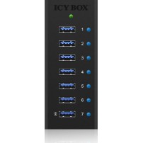 Icy Box USB 3.0 Hub 7 Θυρών με σύνδεση USB-A και Εξωτερική Παροχή Ρεύματος