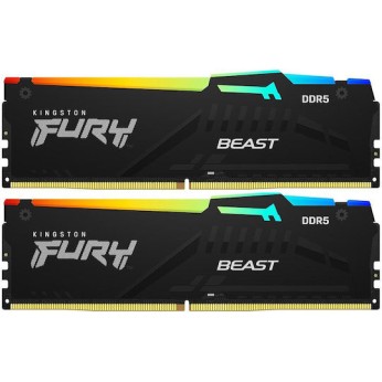 Kingston Fury Beast RGB DDR5 16GB RAM με 2x8GB Modules και Ταχύτητα 6000 για Desktop