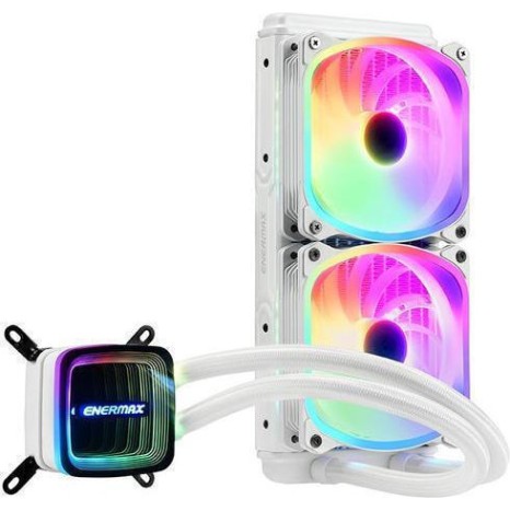 Enermax Aquafusion ADV Υδρόψυξη Επεξεργαστή Διπλού Ανεμιστήρα 120mm για Socket AM4/AM5/1700/1200/115x με RGB Φωτισμό Λευκή