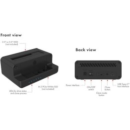Icy Box Docking Station για 2 Σκληρούς Δίσκους SATA/PCIe M.2 (2260)