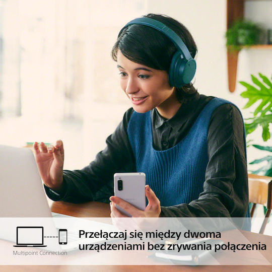 Sony WH-CH720N Ασύρματα / Ενσύρματα Over Ear Ακουστικά με 35 ώρες Λειτουργίας και Quick Charge Μπλε