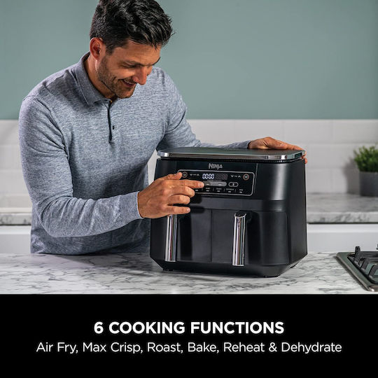 Ninja Foodi Max Dual Zone Air Fryer με Wi-Fi & Διπλό Αποσπώμενο Κάδο 7.6lt Μαύρο