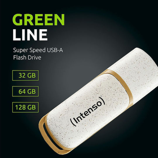 Intenso Green Line 128GB USB 3.2 Stick Καφέ