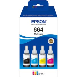 Epson 664 Γνήσιο Πακέτο 4 Μελανιών Εκτυπωτή InkJet Κίτρινο / Κυανό / Ματζέντα / Μαύρο (C13T664640)