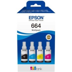 Epson 664 Γνήσιο Πακέτο 4 Μελανιών Εκτυπωτή InkJet Κίτρινο / Κυανό / Ματζέντα / Μαύρο (C13T664640)