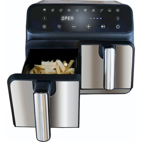 Unold Air Fryer με Διπλό Αποσπώμενο Κάδο 8lt Ασημί 58685