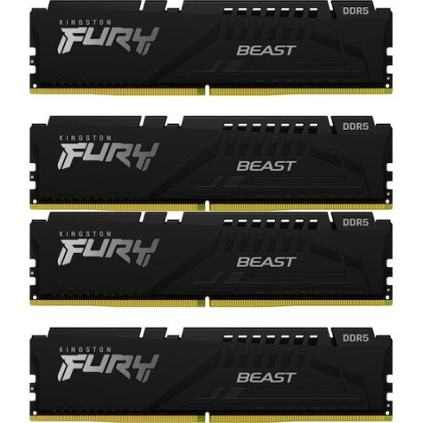 Kingston Fury Beast DDR5 128GB RAM με 4x32GB Modules και Ταχύτητα 5200 για Desktop
