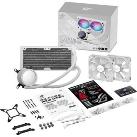 Asus ROG Ryuo III 240 ARGB Υδρόψυξη Επεξεργαστή Διπλού Ανεμιστήρα 120mm για Socket AM4/AM5/1700/1200/115x Λευκή