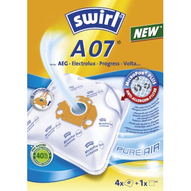 Swirl A07 Σακούλες Σκούπας 4τμχ Συμβατή με Σκούπα AEG / Electrolux