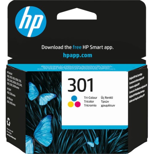 HP 301 Γνήσιο Μελάνι Εκτυπωτή InkJet Πολλαπλό (Color) (CH562EE)