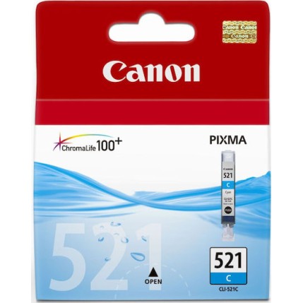 Canon CLI-521 Γνήσιο Μελάνι Εκτυπωτή InkJet Κυανό (2934B001)