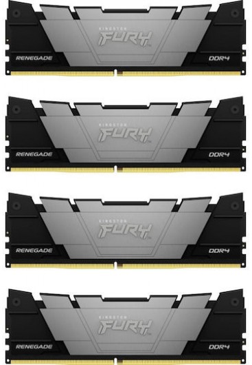 Kingston Fury Renegade DDR4 128GB RAM με 4x32GB Modules και Ταχύτητα 3600 για Desktop