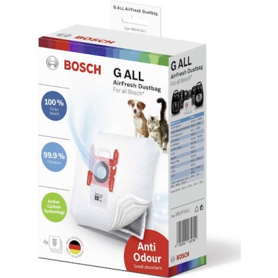 Bosch Σακούλες Σκούπας 4τμχ Συμβατή με Σκούπα Bosch / Siemens