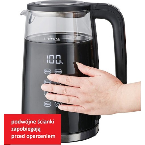 Maestro Βραστήρας 1.7lt 2200W Μαύρος