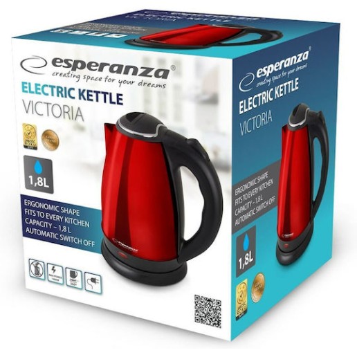 Esperanza Βραστήρας 1.8lt 1800W Κόκκινος