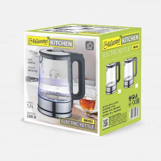 Maestro Βραστήρας 1.7lt 2200W Γκρι