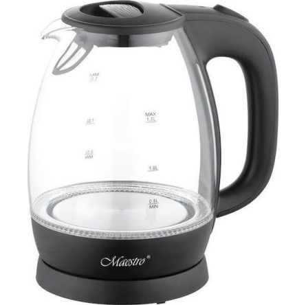 Maestro MR063 Black Βραστήρας 1.7lt 2200W Μαύρος