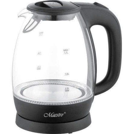 Maestro MR063 Black Βραστήρας 1.7lt 2200W Μαύρος