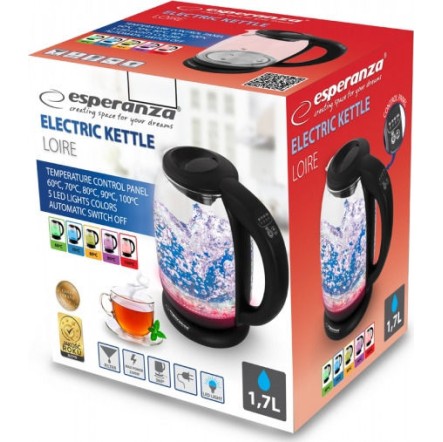 Esperanza Βραστήρας 1.7lt 2200W Μαύρος