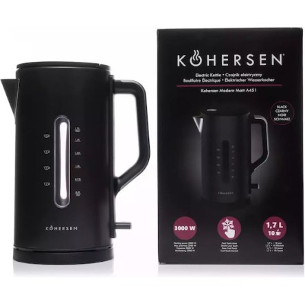 Kohersen Modern Βραστήρας 1.7lt 3000W Μαύρος