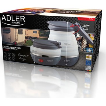 Adler Βραστήρας Ταξιδίου 600ml 750W Λευκός