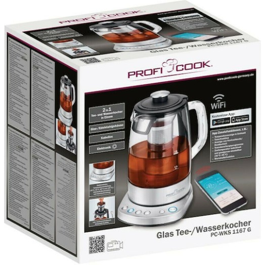 Profi Cook PC-WKS 1167G Βραστήρας 1.5lt 2200W Γκρι