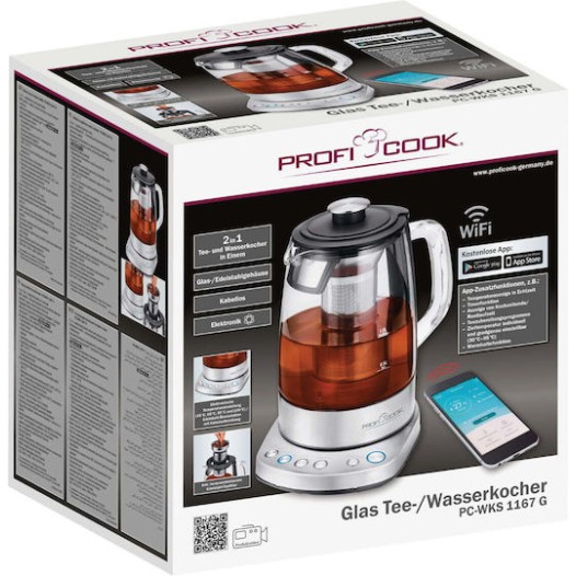 Profi Cook PC-WKS 1167G Βραστήρας 1.5lt 2200W Γκρι