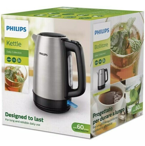 Philips Daily Collection Βραστήρας 1.7lt 2200W Ασημί