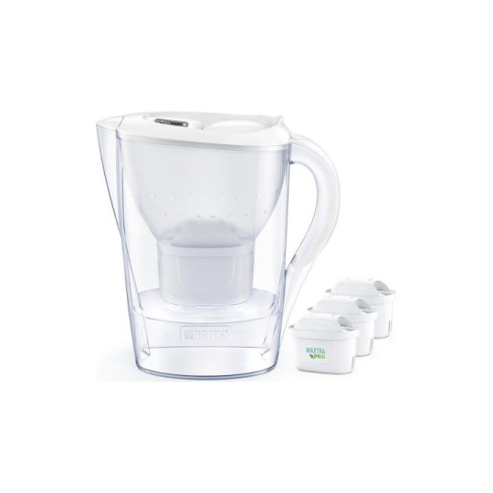 Brita Marella Κανάτα Σερβιρίσματος Πλαστική White με Φίλτρο 2400ml