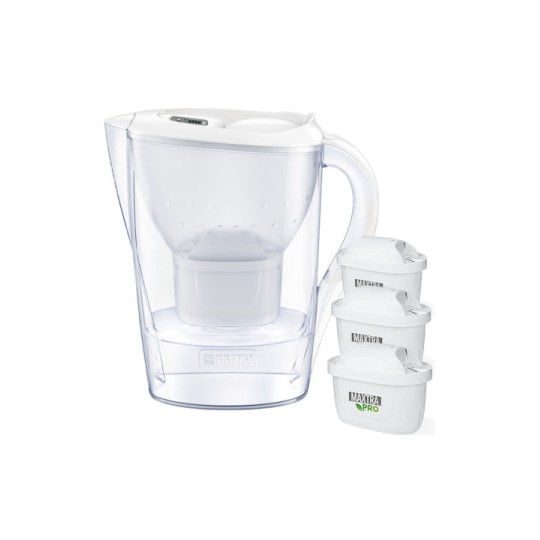 Brita Marella Κανάτα Σερβιρίσματος Πλαστική White με Φίλτρο 2400ml