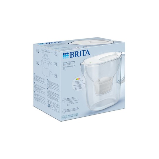Brita Style Essential Xl White + Mx Pro Pure Κανάτα Σερβιρίσματος Πλαστική με Φίλτρο 3600ml