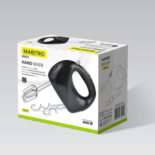 Maestro Μίξερ Χειρός 100W Μαύρο