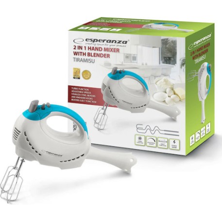 Esperanza Tiramisu Μίξερ Χειρός 300W Λευκό