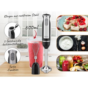 Adler CR 4621 Ραβδομπλέντερ με Ανοξείδωτη Ράβδο 1000W Ασημί