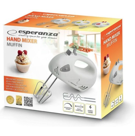 Esperanza Muffin Μίξερ Χειρός 150W Γκρι
