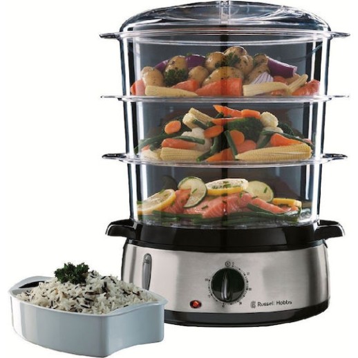 Russell Hobbs Cook At Home Ατμομάγειρας με 3 Επίπεδα Μαγειρέματος 9lt