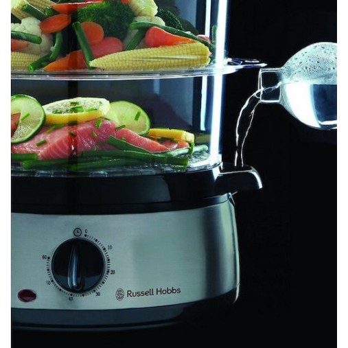 Russell Hobbs Cook At Home Ατμομάγειρας με 3 Επίπεδα Μαγειρέματος 9lt