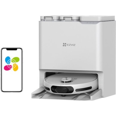 Ezviz CS-RS20-PRO-PGA2 Σκούπα Ρομπότ για Σκούπισμα & Σφουγγάρισμα με Χαρτογράφηση και Wi-Fi Λευκή