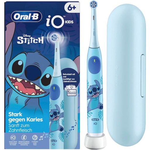 Oral-B iO Kids Παιδική Ηλεκτρική Οδοντόβουρτσα με Χρονόμετρο για 6+ Χρονών Stitch με Θήκη Ταξιδίου