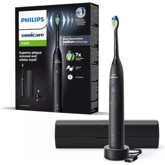 Philips Sonicare 5300 Ηλεκτρική Οδοντόβουρτσα με Χρονομετρητή και Θήκη Ταξιδίου Μαύρη