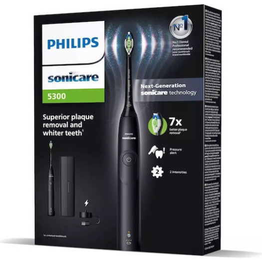 Philips Sonicare 5300 Ηλεκτρική Οδοντόβουρτσα με Χρονομετρητή και Θήκη Ταξιδίου Μαύρη