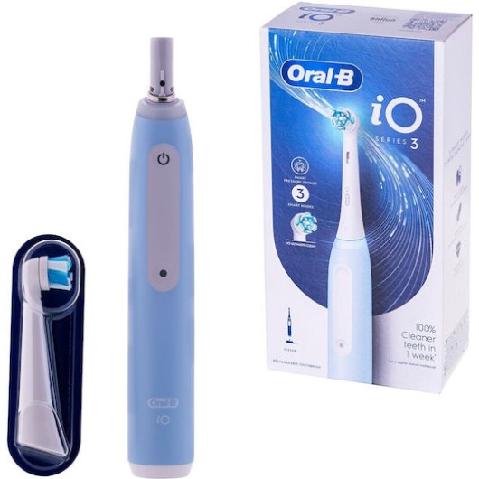 Oral-B iO Series 3 Ηλεκτρική Οδοντόβουρτσα με Αισθητήρα Πίεσης Ice Blue