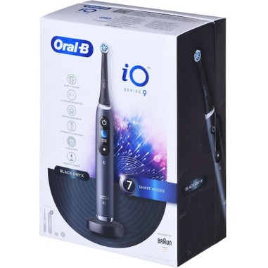 Oral-B iO Series 9 Ηλεκτρική Οδοντόβουρτσα με Αισθητήρα Πίεσης και Θήκη Ταξιδίου Black Onyx
