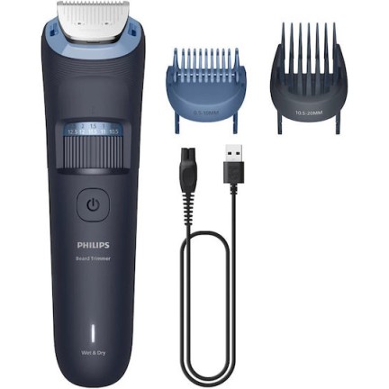 Philips Beardtrimmer 3000 Σετ Επαναφορτιζόμενης Κουρευτικής Μηχανής Γκρι BT3665/15