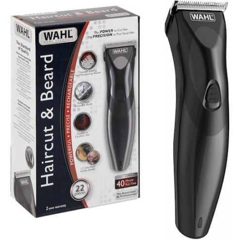 Wahl Professional Haircut & Beard Επαγγελματική Επαναφορτιζόμενη Κουρευτική Μηχανή Μαύρη 9639-816