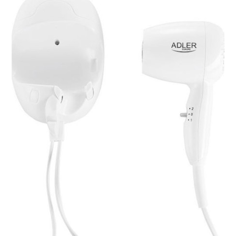 Adler AD-2252 Σεσουάρ Ξενοδοχείου Λευκό 1.6kW με Σπειροειδές Καλώδιο έως 160εκ.