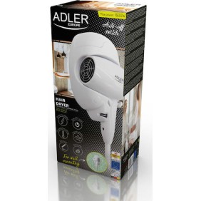 Adler AD-2252 Σεσουάρ Ξενοδοχείου Λευκό 1.6kW με Σπειροειδές Καλώδιο έως 160εκ.